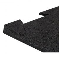 Černá gumová modulová puzzle dlažba (roh) FLOMA FitFlo SF1050 - délka 95,6 cm, šířka 95,6 cm, výška 1,6 cm