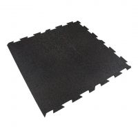 Černá gumová modulová puzzle dlažba (roh) FLOMA FitFlo SF1050 - délka 95,6 cm, šířka 95,6 cm, výška 1,6 cm