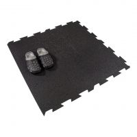Černá gumová modulová puzzle dlažba (roh) FLOMA FitFlo SF1050 - délka 95,6 cm, šířka 95,6 cm, výška 0,8 cm