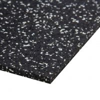 Černo-bílá gumová podlahová deska (puzzle - okraj) FLOMA FitFlo SF1050 - délka 100 cm, šířka 100 cm, výška 0,8 cm