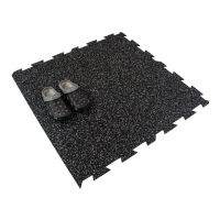 Černo-bílá gumová podlahová deska (puzzle - střed) FLOMA FitFlo SF1050 - délka 100 cm, šířka 100 cm, výška 0,8 cm