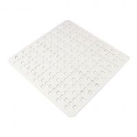 Bílá protiskluzová podložka do sprchy FLOMA - délka 54,5 cm, šířka 53,5 cm