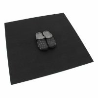 Černá gumová podlahová deska (puzzle - okraj) FLOMA FitFlo SF1050 - délka 47,8 cm, šířka 47,8 cm, výška 0,8 cm
