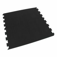 Černá gumová podlahová deska (puzzle - okraj) FLOMA FitFlo SF1050 - délka 47,8 cm, šířka 47,8 cm, výška 0,8 cm
