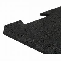 Černá gumová podlahová deska (puzzle - okraj) FLOMA FitFlo SF1050 - délka 50 cm, šířka 50 cm, výška 1 cm