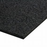 Černá gumová podlahová deska (puzzle - okraj) FLOMA FitFlo SF1050 - délka 50 cm, šířka 50 cm, výška 1 cm