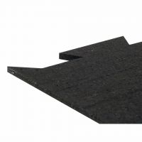 Černá gumová podlahová deska (puzzle - okraj) FLOMA FitFlo SF1050 - délka 50 cm, šířka 50 cm, výška 1,6 cm
