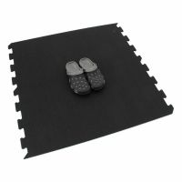Černá gumová podlahová deska (puzzle - roh) FLOMA FitFlo SF1050 - délka 47,8 cm, šířka 47,8 cm, výška 0,8 cm
