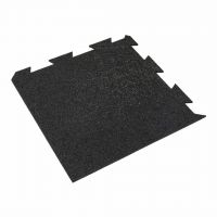 Černá gumová podlahová deska (puzzle - roh) FLOMA FitFlo SF1050 - délka 50 cm, šířka 50 cm, výška 0,8 cm