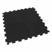 Černá gumová podlahová deska (puzzle - roh) FLOMA FitFlo SF1050 - délka 47,8 cm, šířka 47,8 cm, výška 0,8 cm
