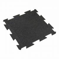 Černá gumová podlahová deska (puzzle - střed) FLOMA FitFlo SF1050 - délka 50 cm, šířka 50 cm, výška 0,8 cm