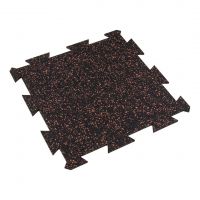 Černo-červená gumová podlahová deska (puzzle - střed) FLOMA FitFlo SF1050 - délka 47,8 cm, šířka 47,8 cm, výška 0,8 cm