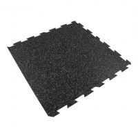 Černo-šedá gumová podlahová deska (puzzle - okraj) FLOMA FitFlo SF1050 - délka 100 cm, šířka 100 cm, výška 0,8 cm