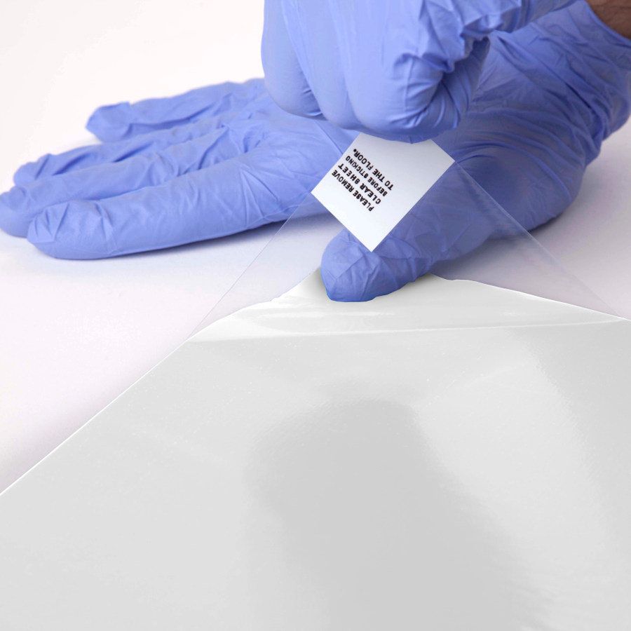 Bílá lepící dezinfekční dekontaminační rohož FLOMA Sticky Mat - délka 45 cm, šířka 90 cm - 30 listů