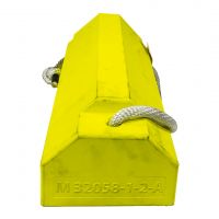 Žlutý plastový zakládací klín s lanem AC6820-LR - délka 50,5 cm, šířka 20 cm, výška 15 cm