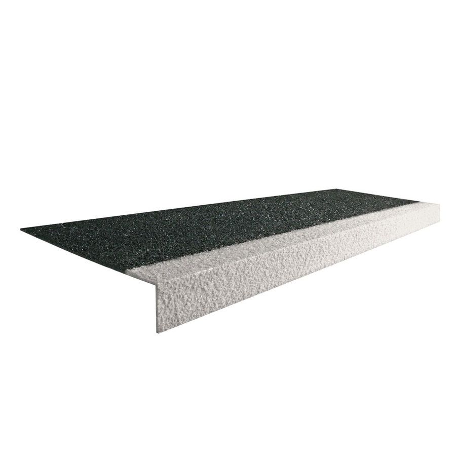 Bílo-černá karborundová schodová hrana - délka 150 cm, šířka 34,5 cm, výška 5,5 cm, tloušťka 0,5 cm F