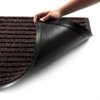 Černá textilní zátěžová vstupní rohož FLOMA Shakira - délka 50 cm, šířka 80 cm, výška 1,6 cm