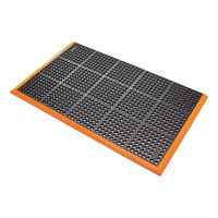 Černo-oranžová extra odolná olejivzdorná rohož Safety Stance 100% nitril - délka 97 cm, šířka 163 cm, výška 2,2 cm