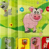 Pěnová skládací dětská hrací podložka Casmatino Piggy - délka 200 cm, šířka 140 cm, výška 1 cm F