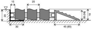 Hliníková gumová venkovní vstupní rohož FLOMA Alu Wave - délka 100 cm, šířka 100 cm, výška 1,8 cm