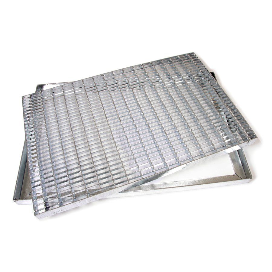 Kovová venkovní čisticí vstupní rohož s rámem FLOMA Grid - délka 40 cm, šířka 60 cm, výška 3,3 cm
