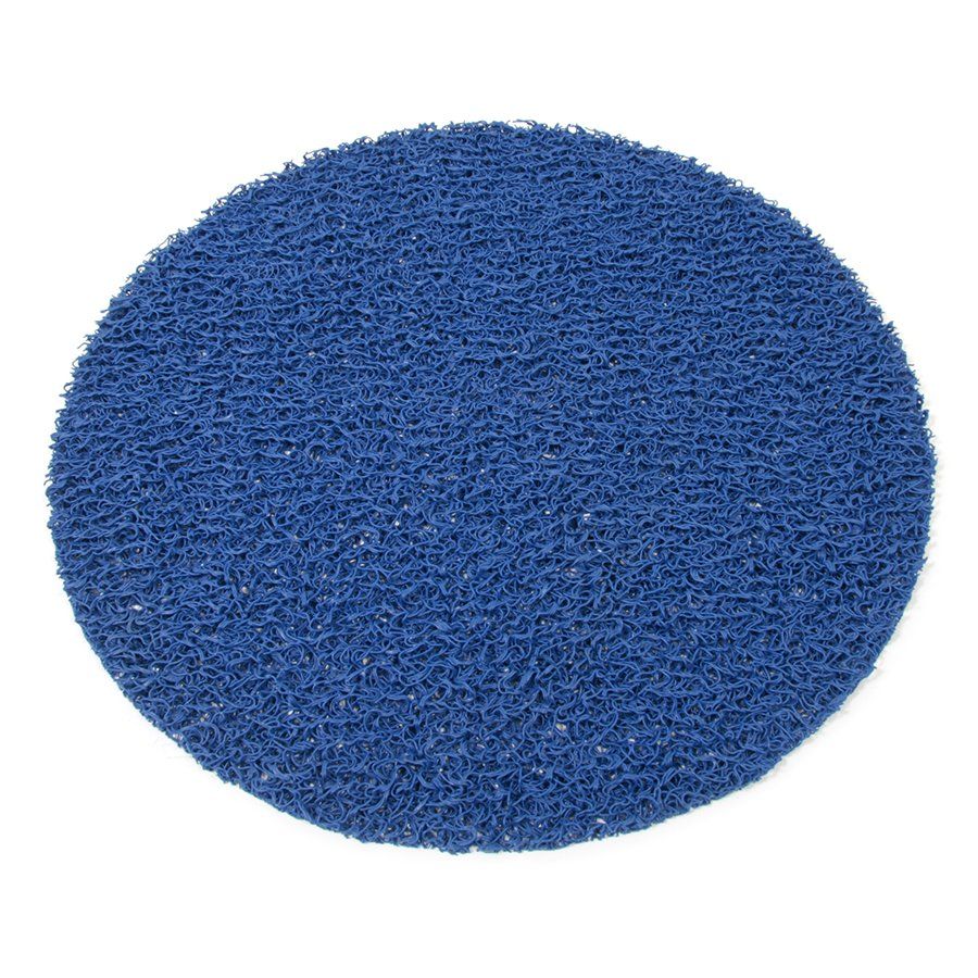 Modrá vinylová protiskluzová sprchová kulatá rohož FLOMA Spaghetti - průměr 54 cm, výška 1,2 cm