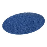 Modrá vinylová protiskluzová sprchová oválná rohož FLOMA Spaghetti - délka 39,5 cm, šířka 70 cm, výška 1,2 cm