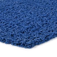 Modrá vinylová protiskluzová sprchová půlkruhová rohož FLOMA Spaghetti - délka 40 cm, šířka 59,5 cm, výška 1,2 cm