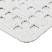Bílá protiskluzová podložka do sprchy FLOMA - délka 54,5 cm, šířka 53,5 cm