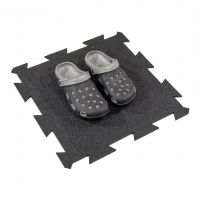 Černá gumová podlahová deska (puzzle - střed) FLOMA FitFlo SF1050 - délka 50 cm, šířka 50 cm, výška 0,8 cm