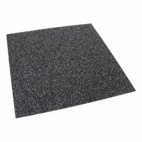 Černo-bílá gumová podlahová deska (puzzle - roh) FLOMA FitFlo SF1050 - délka 47,8 cm, šířka 47,8 cm, výška 0,8 cm