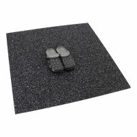 Černo-bílá gumová podlahová deska (puzzle - roh) FLOMA FitFlo SF1050 - délka 47,8 cm, šířka 47,8 cm, výška 0,8 cm