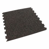 Černo-bílo-červená gumová podlahová deska (puzzle - okraj) FLOMA FitFlo SF1050 - délka 47,8 cm, šířka 47,8 cm, výška 0,8 cm