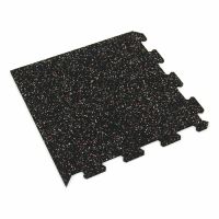 Černo-bílo-červená gumová podlahová deska (puzzle - roh) FLOMA FitFlo SF1050 - délka 47,8 cm, šířka 47,8 cm, výška 0,8 cm