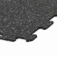 Černo-bílo-červená gumová podlahová deska (puzzle - střed) FLOMA FitFlo SF1050 - délka 47,8 cm, šířka 47,8 cm, výška 0,8 cm