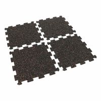 Černo-bílo-červená gumová podlahová deska (puzzle - střed) FLOMA FitFlo SF1050 - délka 47,8 cm, šířka 47,8 cm, výška 0,8 cm
