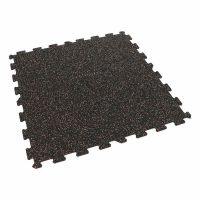 Černo-bílo-červená gumová podlahová deska (puzzle - střed) FLOMA FitFlo SF1050 - délka 47,8 cm, šířka 47,8 cm, výška 0,8 cm