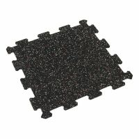 Černo-bílo-červená gumová podlahová deska (puzzle - střed) FLOMA FitFlo SF1050 - délka 47,8 cm, šířka 47,8 cm, výška 0,8 cm
