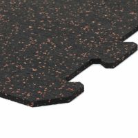 Černo-červená gumová podlahová deska (puzzle - okraj) FLOMA FitFlo SF1050 - délka 47,8 cm, šířka 47,8 cm, výška 0,8 cm