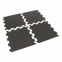 Černo-červená gumová podlahová deska (puzzle - okraj) FLOMA FitFlo SF1050 - délka 47,8 cm, šířka 47,8 cm, výška 0,8 cm