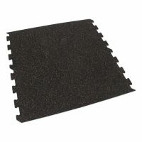 Černo-červená gumová podlahová deska (puzzle - okraj) FLOMA FitFlo SF1050 - délka 47,8 cm, šířka 47,8 cm, výška 0,8 cm