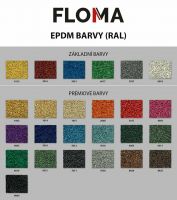 Černo-červená gumová modulová puzzle dlažba (roh) FLOMA FitFlo SF1050 - délka 50 cm, šířka 50 cm, výška 0,8 cm