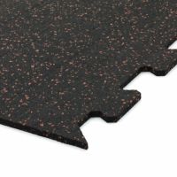 Černo-červená gumová podlahová deska (puzzle - roh) FLOMA FitFlo SF1050 - délka 47,8 cm, šířka 47,8 cm, výška 0,8 cm