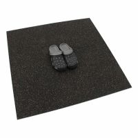 Černo-červená gumová podlahová deska (puzzle - roh) FLOMA FitFlo SF1050 - délka 47,8 cm, šířka 47,8 cm, výška 0,8 cm