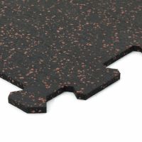 Černo-červená gumová podlahová deska (puzzle - střed) FLOMA FitFlo SF1050 - délka 47,8 cm, šířka 47,8 cm, výška 0,8 cm