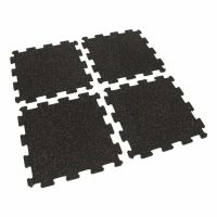 Černo-červená gumová podlahová deska (puzzle - střed) FLOMA FitFlo SF1050 - délka 47,8 cm, šířka 47,8 cm, výška 0,8 cm