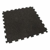 Černo-červená gumová podlahová deska (puzzle - střed) FLOMA FitFlo SF1050 - délka 47,8 cm, šířka 47,8 cm, výška 0,8 cm