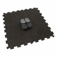 Černo-červená gumová podlahová deska (puzzle - střed) FLOMA FitFlo SF1050 - délka 47,8 cm, šířka 47,8 cm, výška 0,8 cm