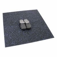 Černo-modrá gumová podlahová deska (puzzle - roh) FLOMA FitFlo SF1050 - délka 47,8 cm, šířka 47,8 cm, výška 0,8 cm