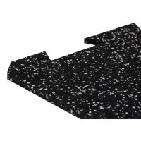Černo-bílá gumová podlahová deska (puzzle - okraj) FLOMA FitFlo SF1050 - délka 50 cm, šířka 50 cm, výška 1,6 cm